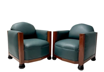 Two Art Deco Amsterdamse School Lounge Chairs by Fa. Drilling Amsterdam, 1920s